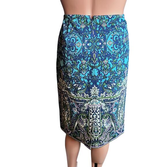 Talbots Paisley A-Line Skirt 2 Knee Length Psychedelic Retro 60’s Hippie Career - Picture 3 of 5
